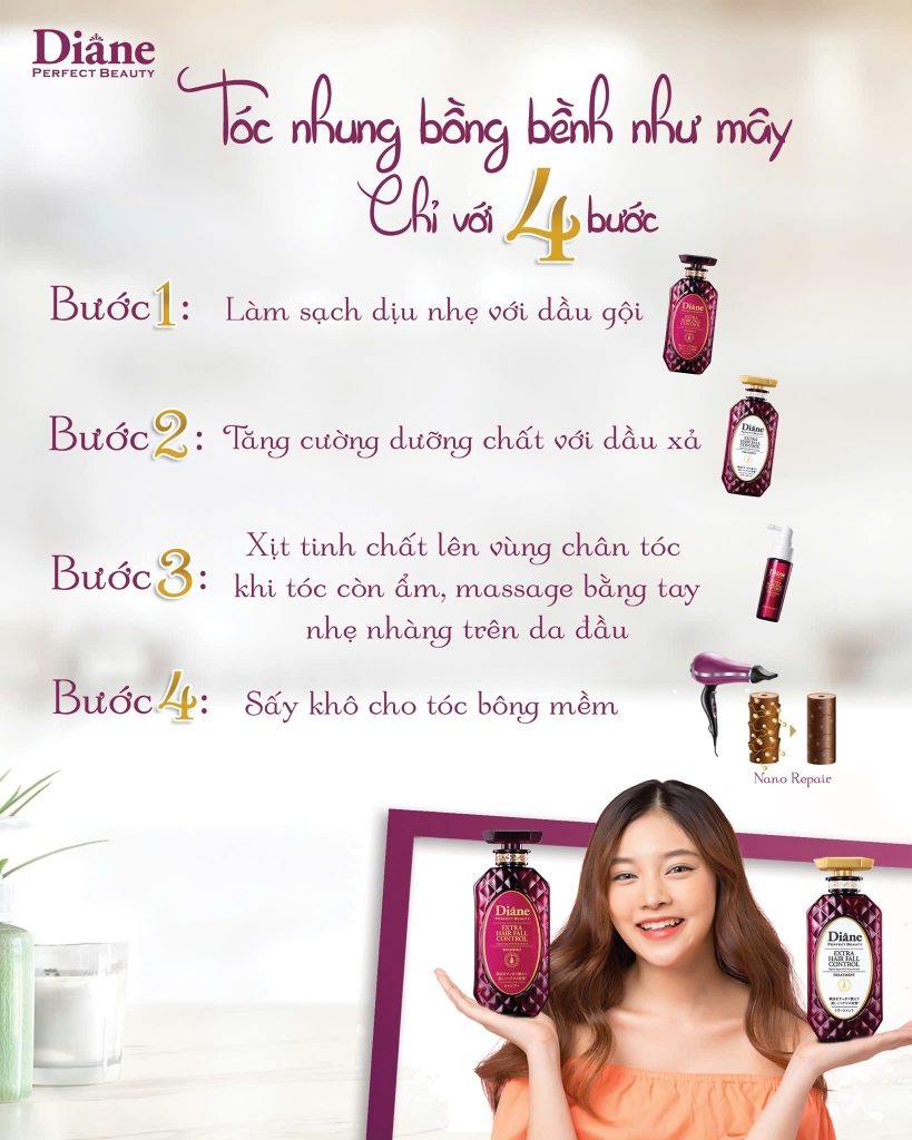 Moist Diane - Dầu Xả Kiểm Soát Tóc Yếu, Rụng, Nhiều Gàu Moist Diane Extra Hair Fall Control (450ml)