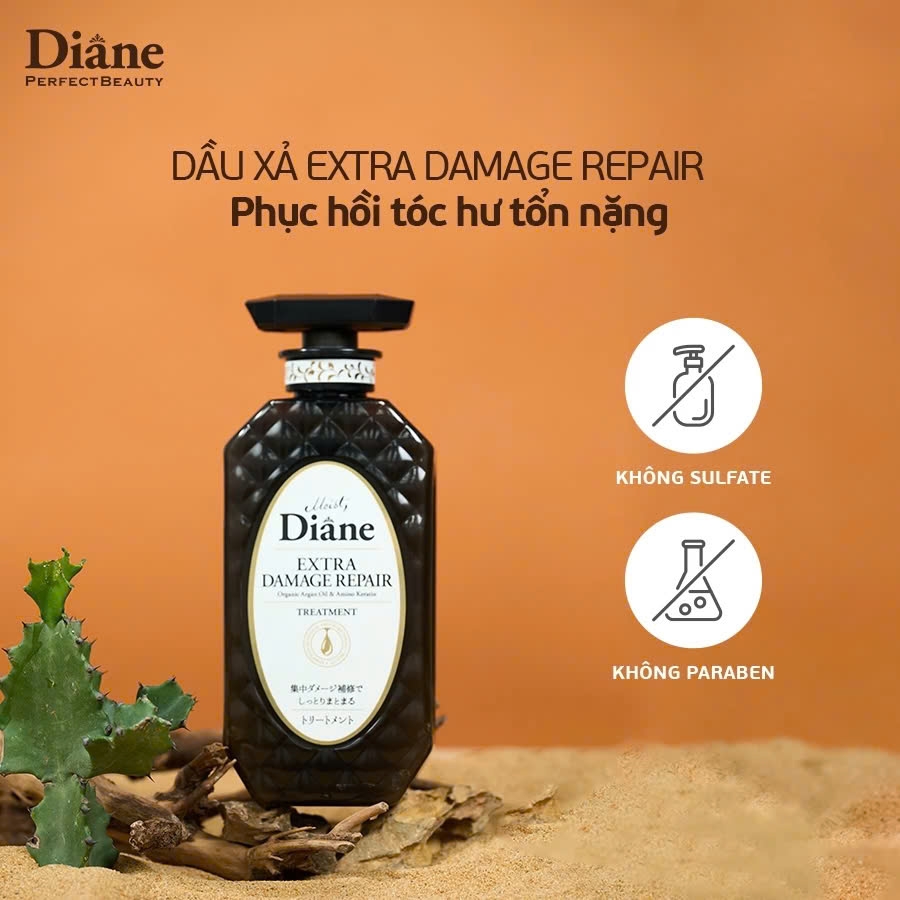 Moist Diane - Dầu Xả Phục Hồi Tóc Hư Tổn Nặng Moist Diane Extra Damage Repair (450ml)