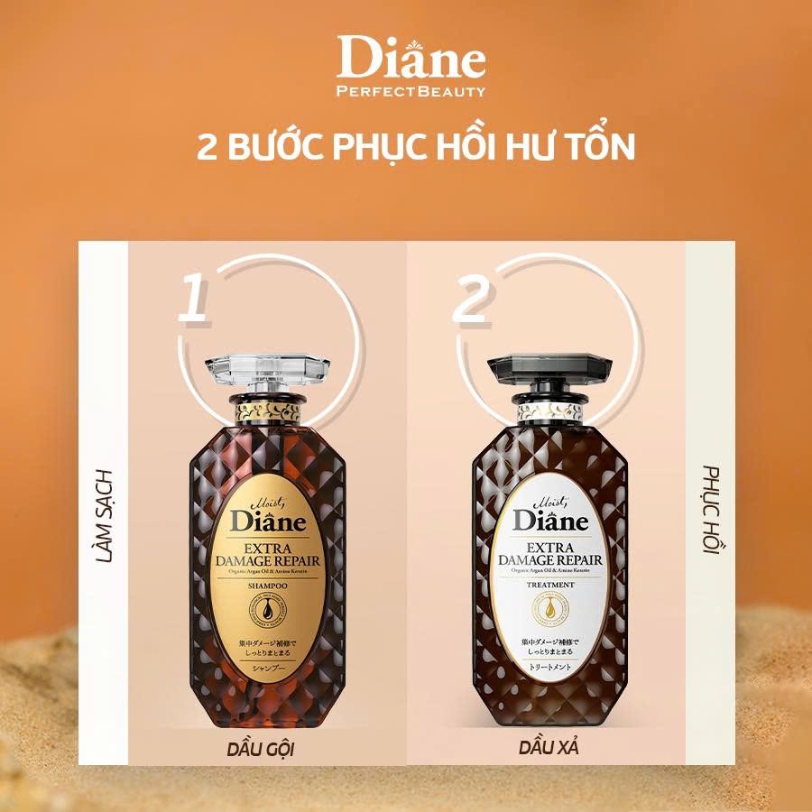 Moist Diane - Dầu Gội Phục Hồi Tóc Hư Tổn Nặng Moist Diane Extra Damage Repair (450ml)
