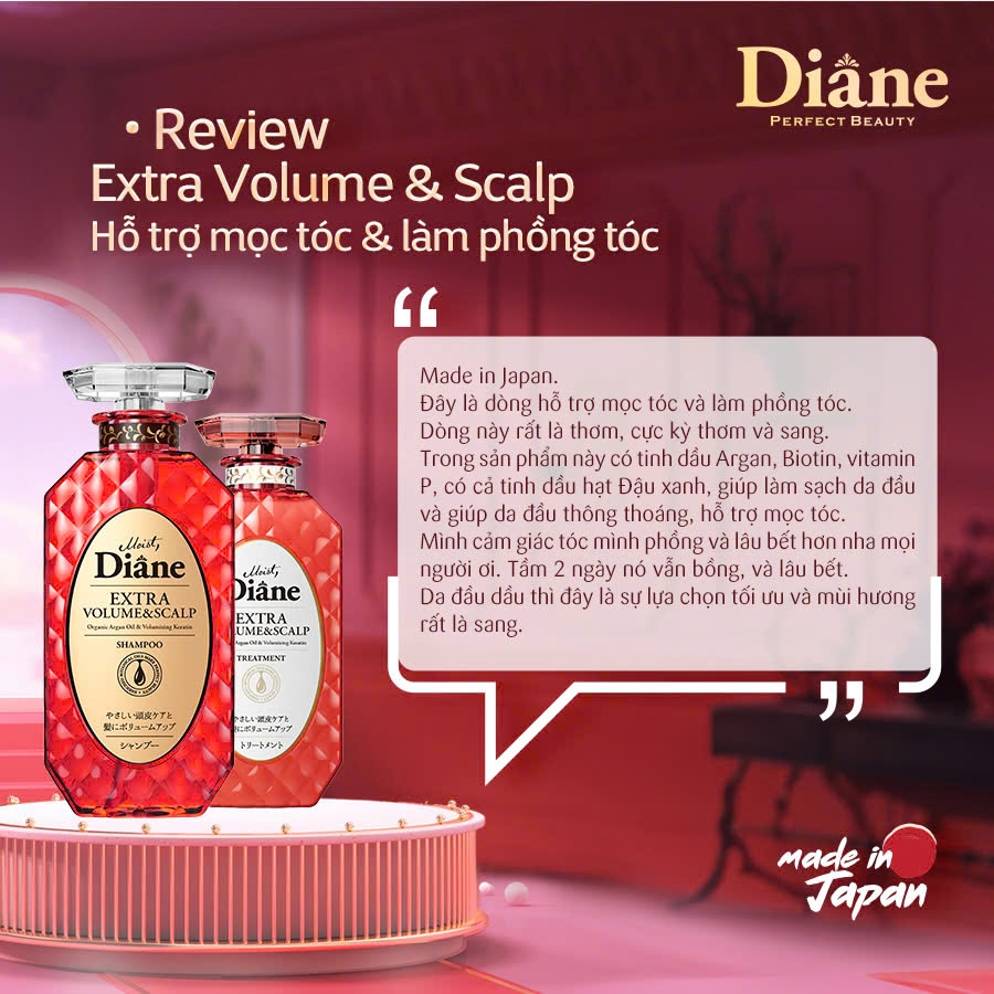 Moist Diane - Dầu Xả Đầu Chống Rụng Và Làm Phồng Tóc Moist Diane Extra Volume & Scalp 450ml