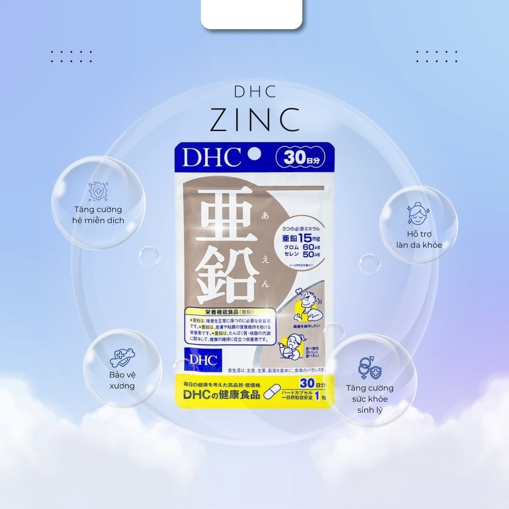 DHC - Viên Uống Bổ Sung Kẽm ZinC Nhật Bản Gói 30 Ngày (30 Viên)