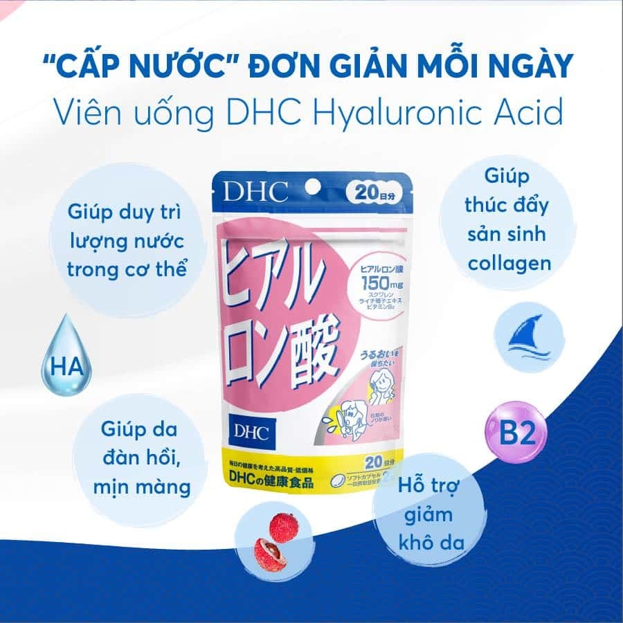 DHC - Viên Uống Cấp Nước DHC 150mg Hyaluronic Acid 20 Ngày ( 40 Viên)