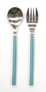 Set đũa thìa dĩa gấp gọn kèm hộp đựng Takeya (màu xanh)- Hàng Nhật nội địa