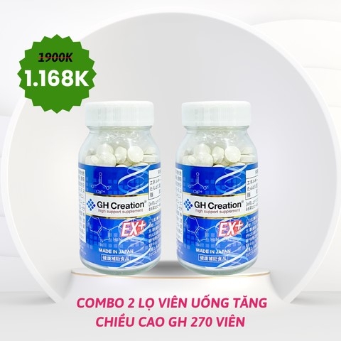 GH EX+ - Combo 2 Lọ Viên Uống Tăng Chiều Cao (270 Viên)