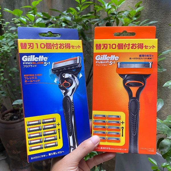Gillette Fusion - Set dao cạo râu 5 lưỡi kép ( 1 thân + 6 đầu thay thế) mẫu 6