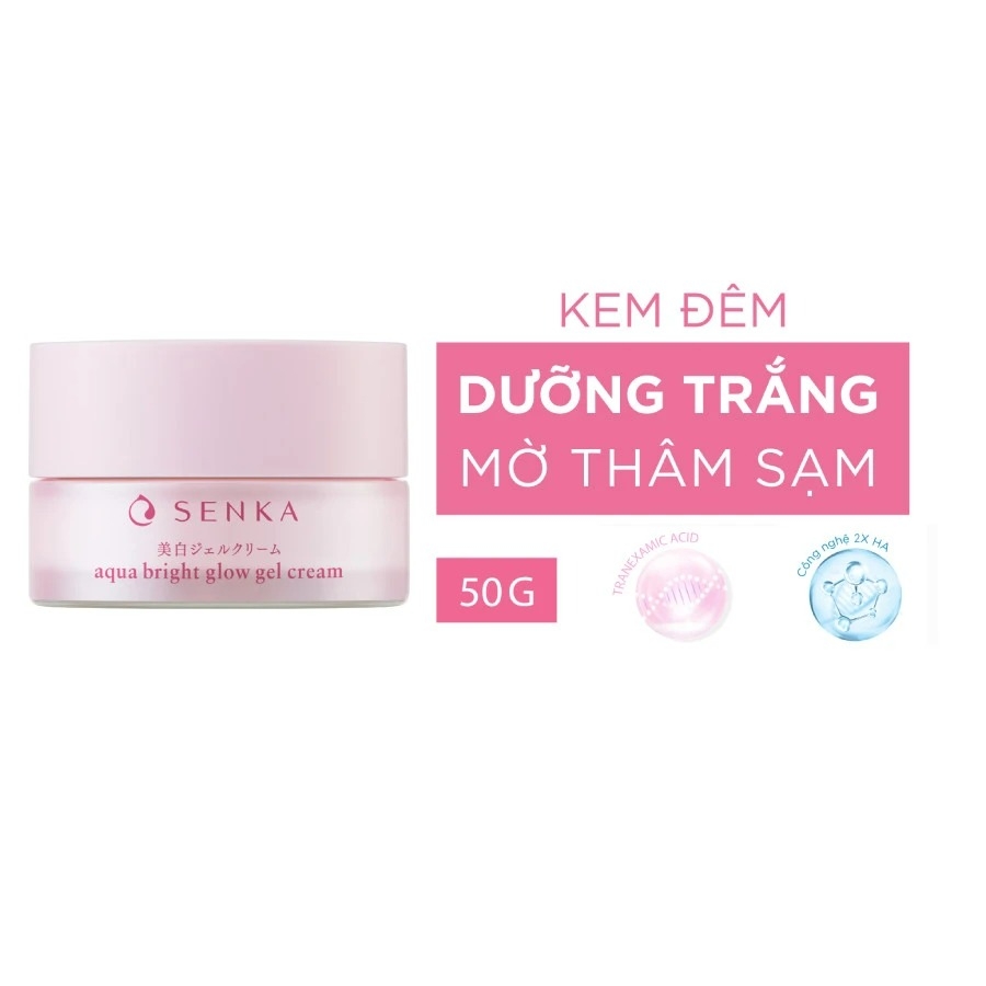 Senka - Kem Dưỡng Trắng Da Ban Đêm Senka White Beauty Glow Gel Cream 50g (Mẫu Mới)