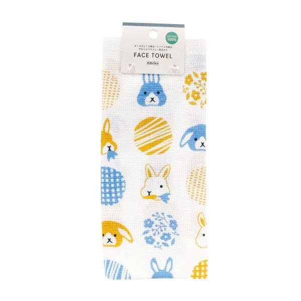 Kyowa - Khăn Mặt Xô Siêu Thấm Hút Mẫu Thỏ Organic Pile & Gauze