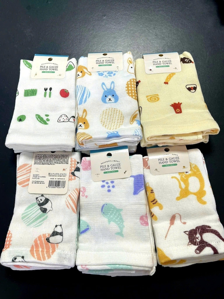 Kyowa -  Khăn Mặt Xô Siêu Thấm Hút Mẫu Gấu Trúc Organic Pile & Gauze