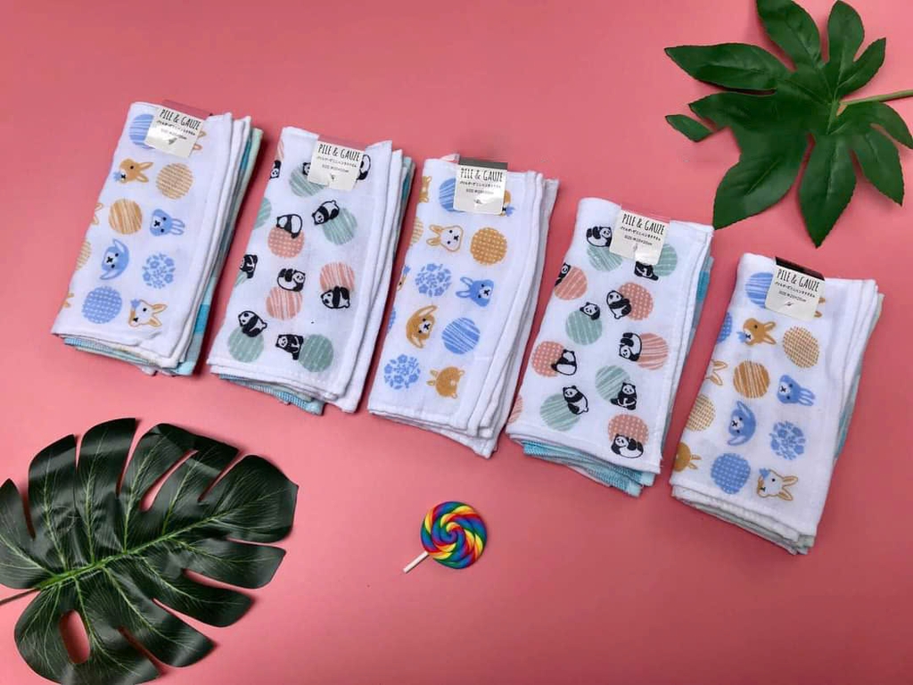 Kyowa - Khăn Mặt Xô Siêu Thấm Hút Mẫu Thỏ Organic Pile & Gauze