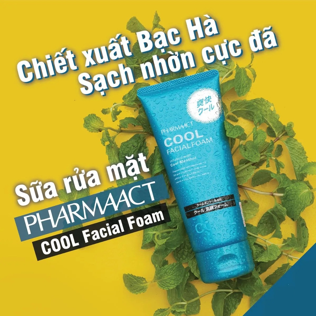 Kumano - Sữa Rửa Mặt Bạc Hà Pharmaact Cool Dành Cho Nam 130g