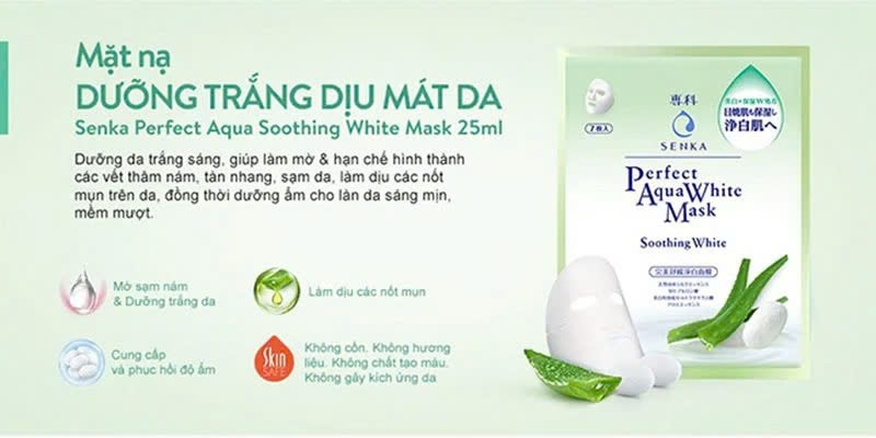 Senka - Mặt Nạ Dưỡng Trắng Dịu Mát Da Senka Soothing White 25ml