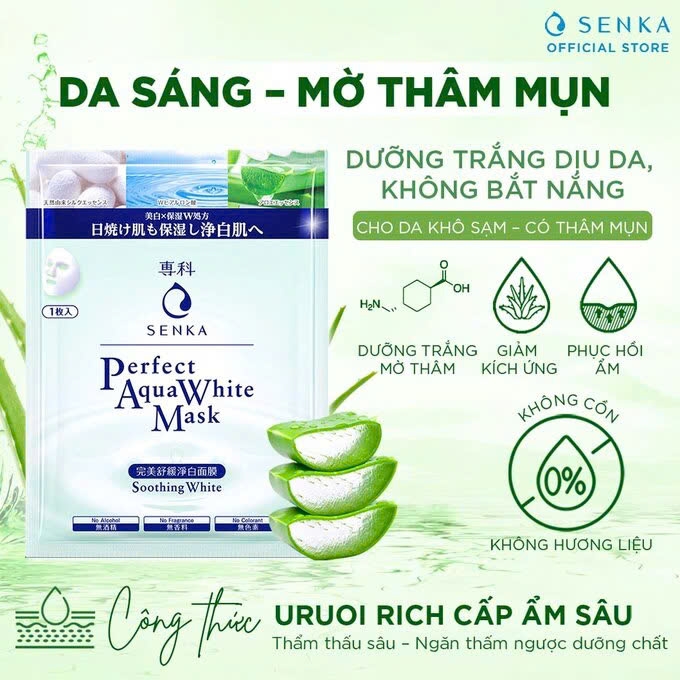 Senka - Mặt Nạ Dưỡng Trắng Dịu Mát Da Senka Soothing White 25ml