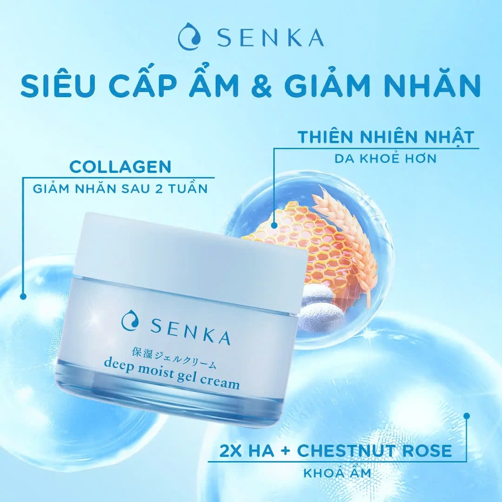 Senka - Mặt Nạ Ngủ Cấp Ẩm Chuyên Sâu dạng Gel Senka Deep Moist Gel Cream 50G