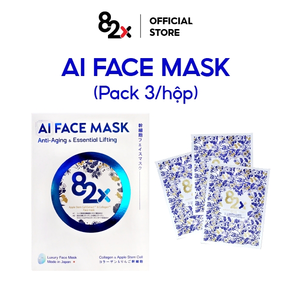 82x AI Face Mask - Mặt Nạ Tế Bào Gốc Phục Hồi Da Chuyên Sâu Cao Cấp Nhật Bản (Hộp 3 miếng)
