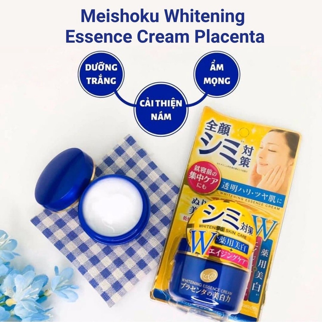 Meishoku - Kem Dưỡng Trắng Da Nhau Thai Meishoku Whitening Essence Cream 55g Nhật Bản