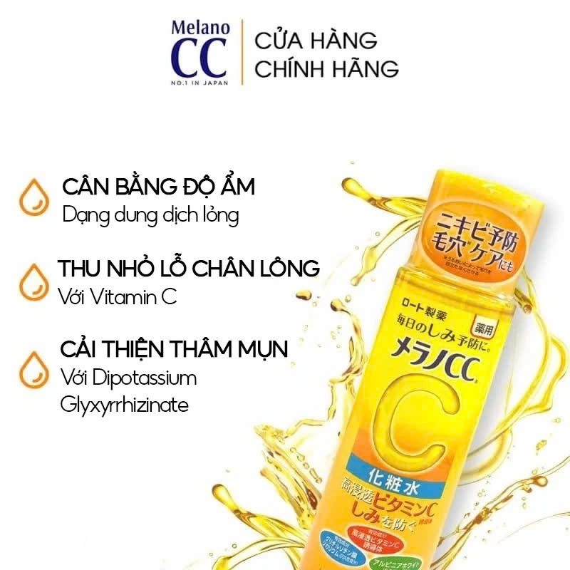 Melano CC - Nước Hoa Hồng Dưỡng Trắng, Mờ Thâm Rohto Melano CC Whitening Lotion  170ml