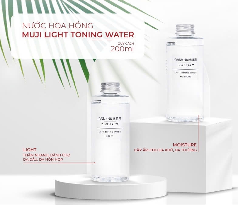 Muji - Nước Hoa Hồng Dưỡng Ẩm Muji Light Toning Water 200ml (Moisture - Da Khô)