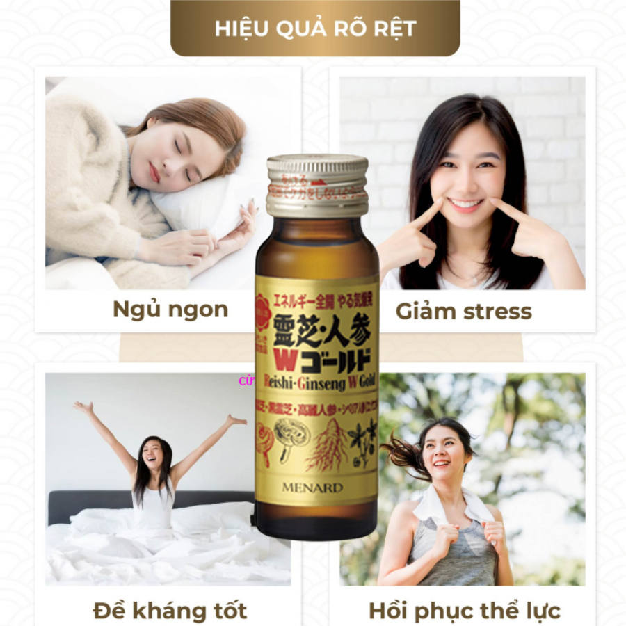 Menard_Nước Sâm Linh Chi Reishi Ginseng Phục Hồi Thể Lực Tăng Đề Kháng (10 Chai x 50ml)