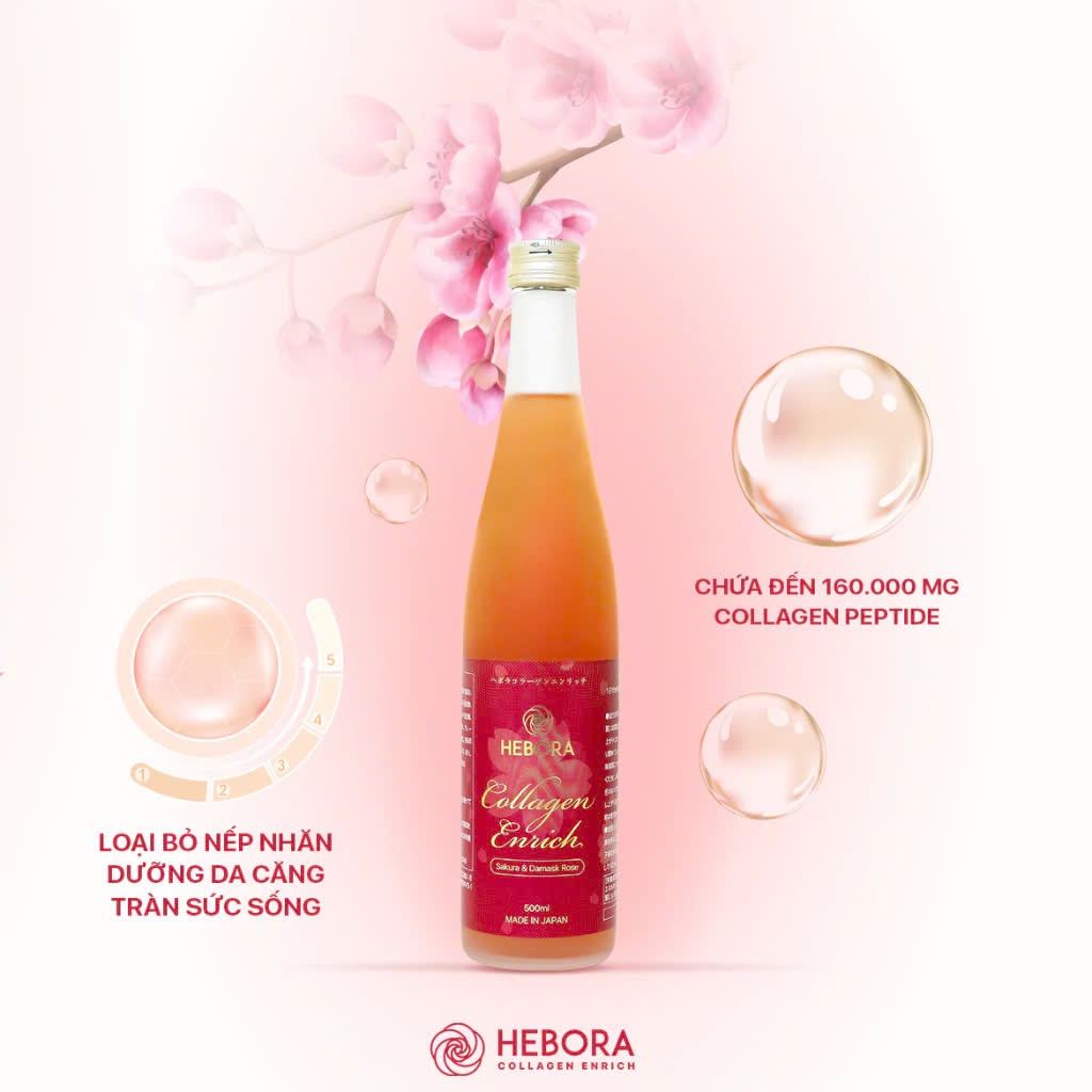 Hebora - Nước Uống Đẹp Da Thơm Cơ Thể Hebora Collagen Enrich 500ml