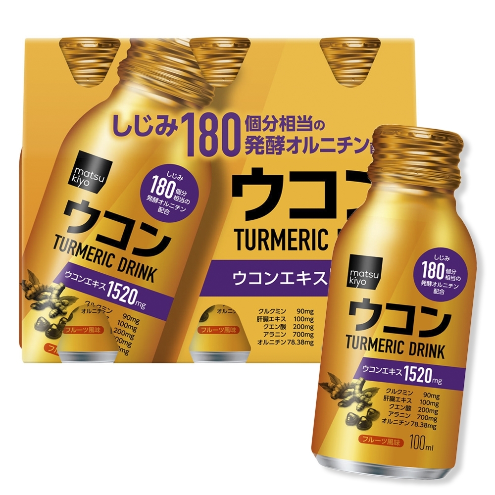 Matsukiyo Turmeric - Nước Uống Tinh Chất Nghệ Bổ Gan, Chống Oxy Hóa (Lốc 6 x 100ml)