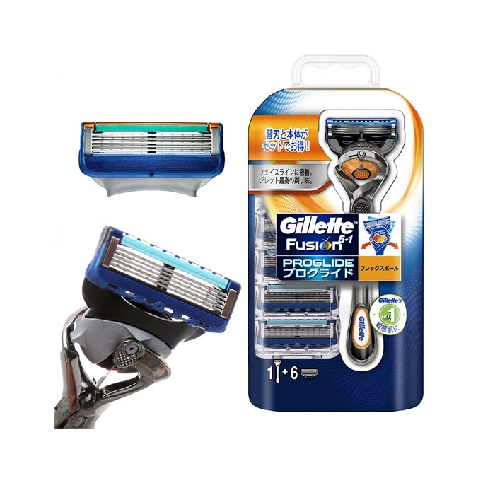 P&G - Set Dao Cạo Râu Gillette Fusion 5 Lưỡi Kép (1 Thân + 6 Đầu Thay Thế) Mẫu 2