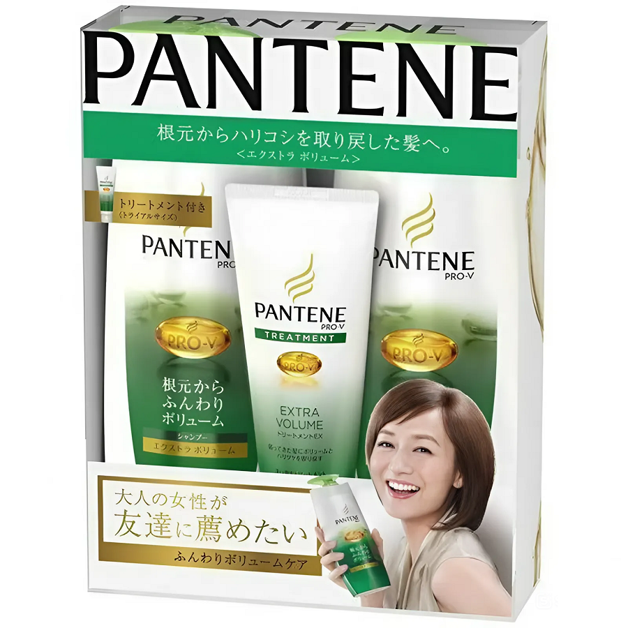 Pantene - Bội Dầu Gội & Xả Pantene Sét 3 Màu Xanh Lá