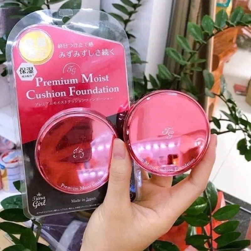 Tiara Girl - Phấn nước Tiara Premium Moist Cushion Foundation Matte 13g (Màu Hồng - Tone Trắng Sáng)