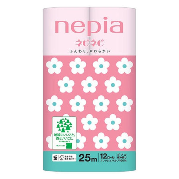 Giấy vệ sinh nepie 2 lớp màu hương hoa anh đào 12 cuộn