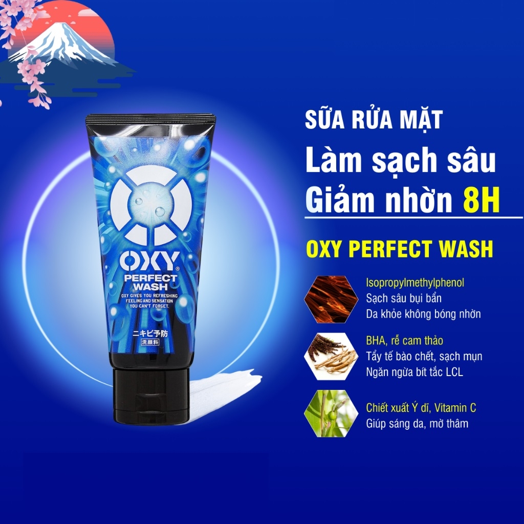 Rohto - Sữa Rửa Mặt Oxy Perfect Wash Cho Nam 130g