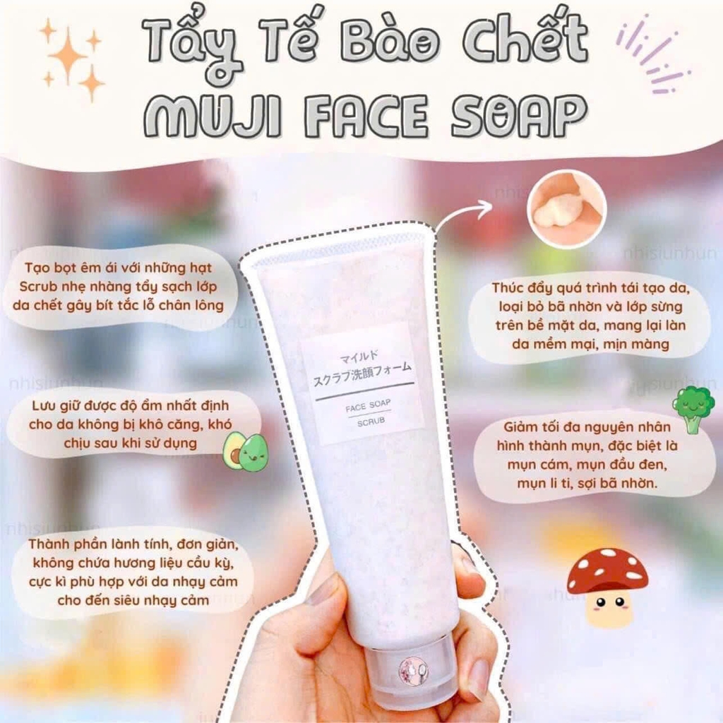 Muji - Sữa Rửa Mặt Tẩy Tế Bào Chết Muji Face Soap Scrub 120gr