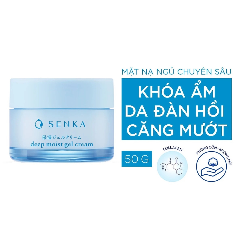 Senka - Bộ Đôi Sạch Sâu-Cấp Ẩm 24H (Sữa Rửa Mặt Senka Perfect Whip 120g Và Mặt Nạ Ngủ Senka Deep Moist Gel Cream 50g)