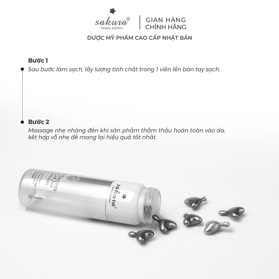 Sakura Beauty - Serum Dưỡng Trắng Chống Lão Hóa Sakura Placenta CoQ10