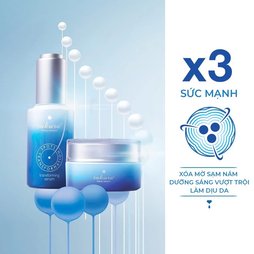 Sakura Beauty - Kem Trị Nám, Dưỡng Trắng Da, Chống Lão Hóa Cao Cấp Sakura Transforming Cream 30g