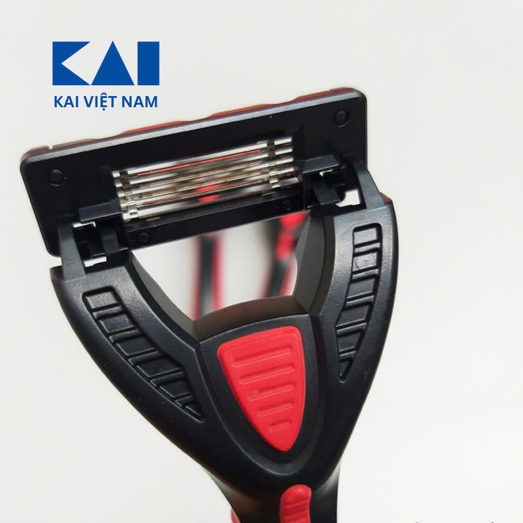 KAI - Set 3 Dao Cạo Râu KAI 5 Lưỡi Kép Cán Đỏ