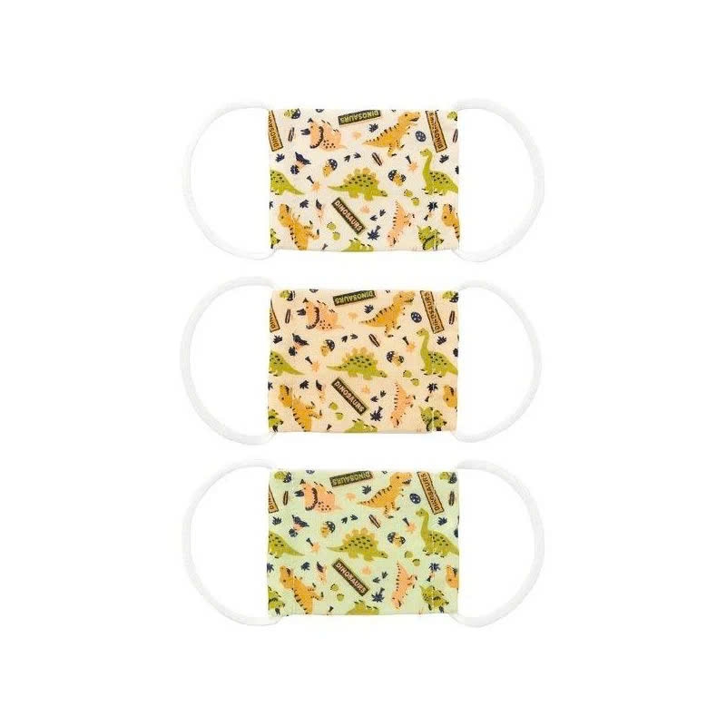 Skater - Set 3 Khẩu Trang Vải Kháng Khuẩn Cho Bé (Mẫu Khủng Long)
