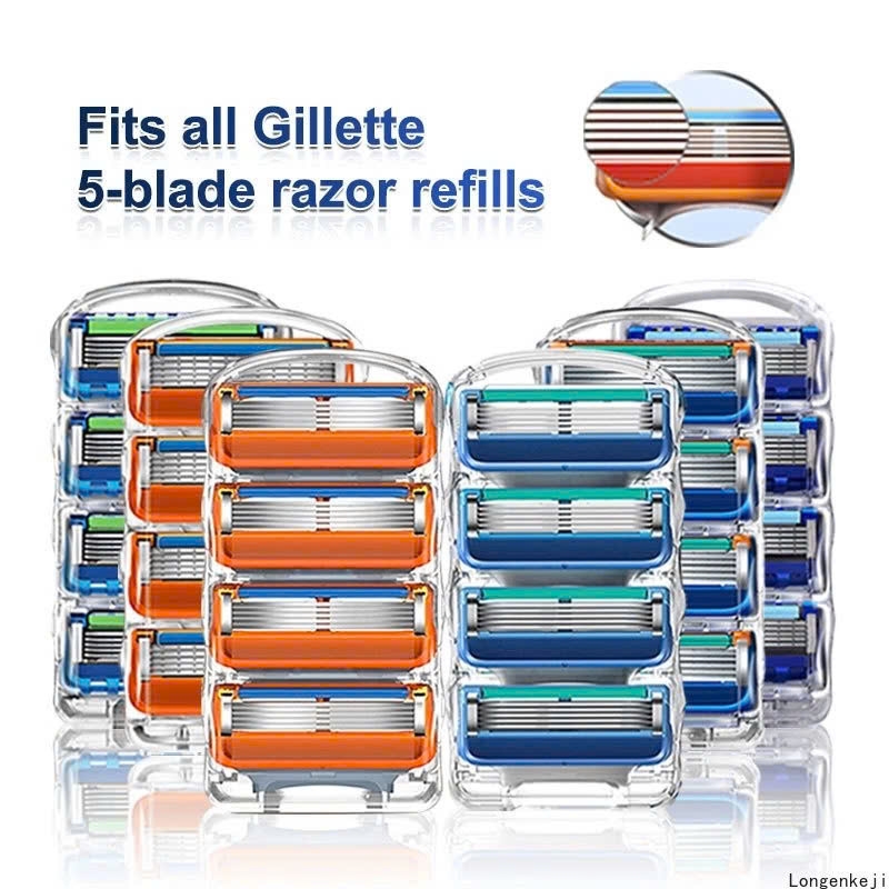 Gillette - Set 4 Lưỡi Dao Cạo Râu Gillette Fusion ProGlide Nhật Bản 5 Lưỡi Kép (Xanh)