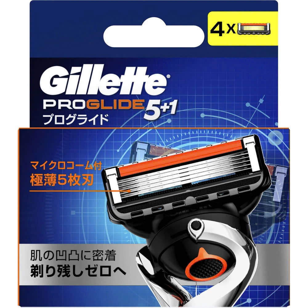 Gillette - Set 4 Lưỡi Dao Cạo Râu Gillette Fusion Proglide Nhật Bản 5+1 Lưỡi Kép