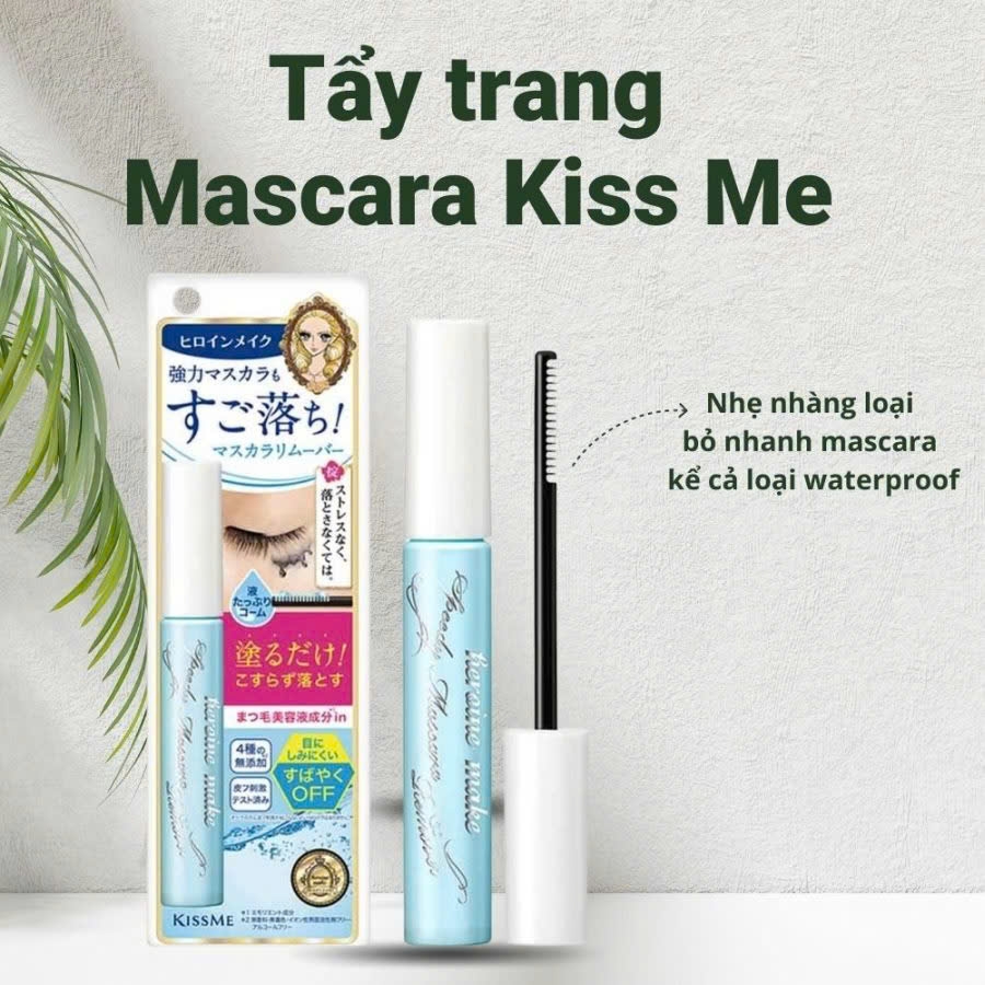 Kissme - Set Mascara Kẻ Mắt và Tẩy Trang Mascara Kiss Me Heroine