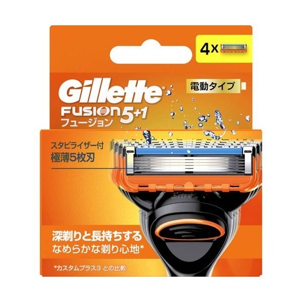 Gillette Fusion - Set 4 Lưỡi Dao Cạo Râu Gillette Fusion Nhật Bản 5+1 Lưỡi Kép (Mẫu 3)
