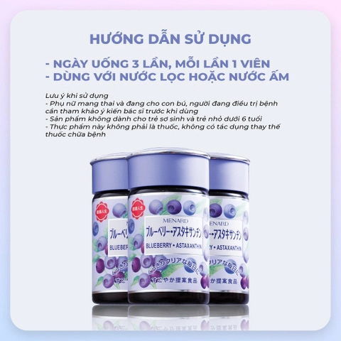 Menard - Viên Uống Chống Oxy Hóa Bổ Mắt Blueberry Astaxanthin 40 Ngày (120 Viên)