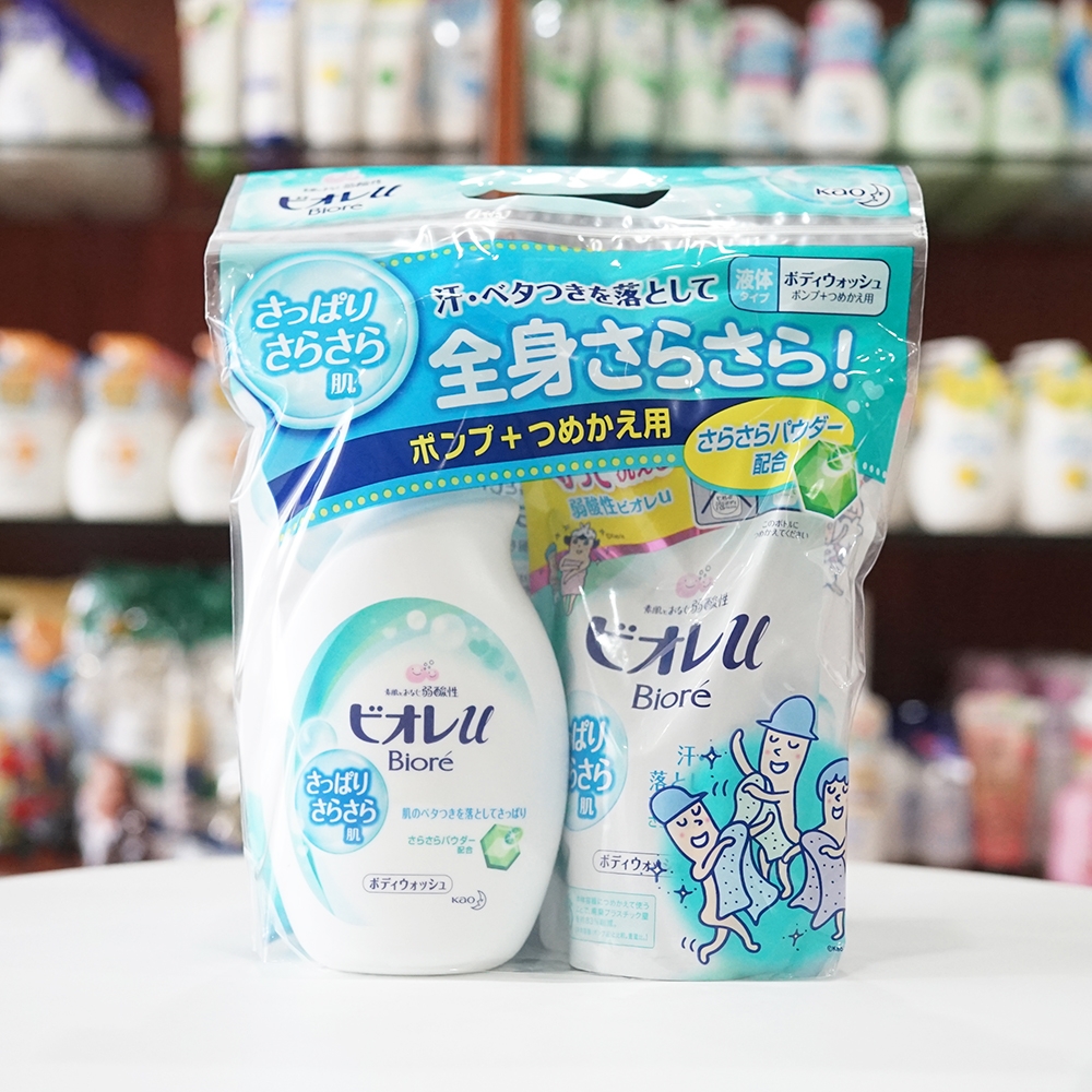 Sét sữa tắm biore 530ml + 380ml hương tự nhiên