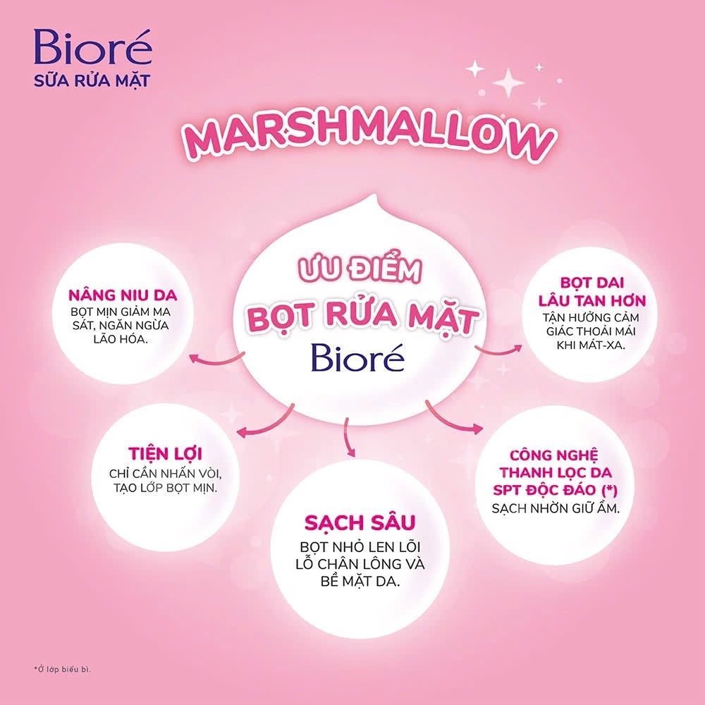 Bioré - Sữa Rửa Mặt Tạo Bọt Bioré Marshmallow Dưỡng Ẩm 150ml