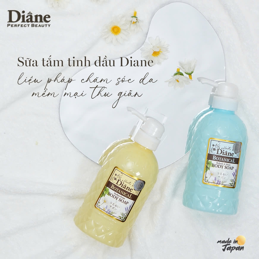 Diane - Sữa Tắm Tinh Dầu Moist Diane Botanical Refresh & Moist Body Soap Hương Trái Cây 500ml