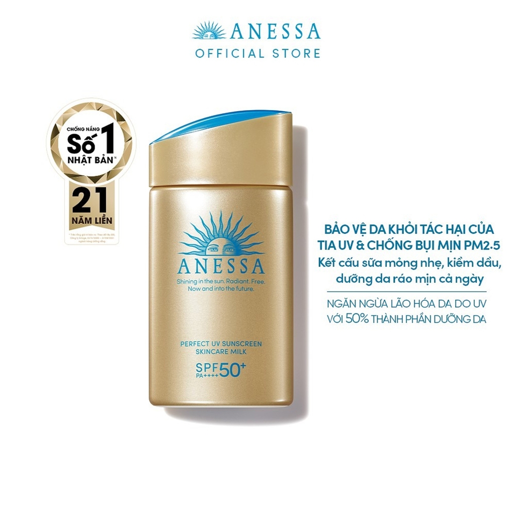 ANESSA_Sữa Chống Nắng Dưỡng Da Kiềm Dầu Anessa Perfect UV Sunscreen Skincare Milk SPF50+ 60ml