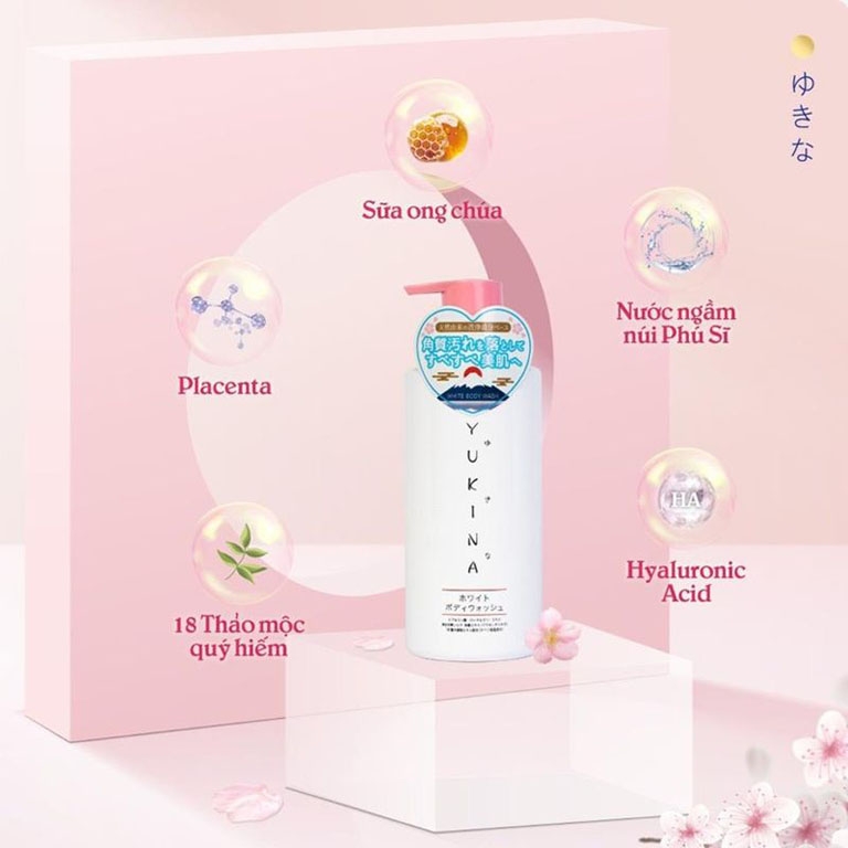 YUKINA_ Sữa Tắm Trắng Da Toàn Thân Yukina White Body Wash 500ml