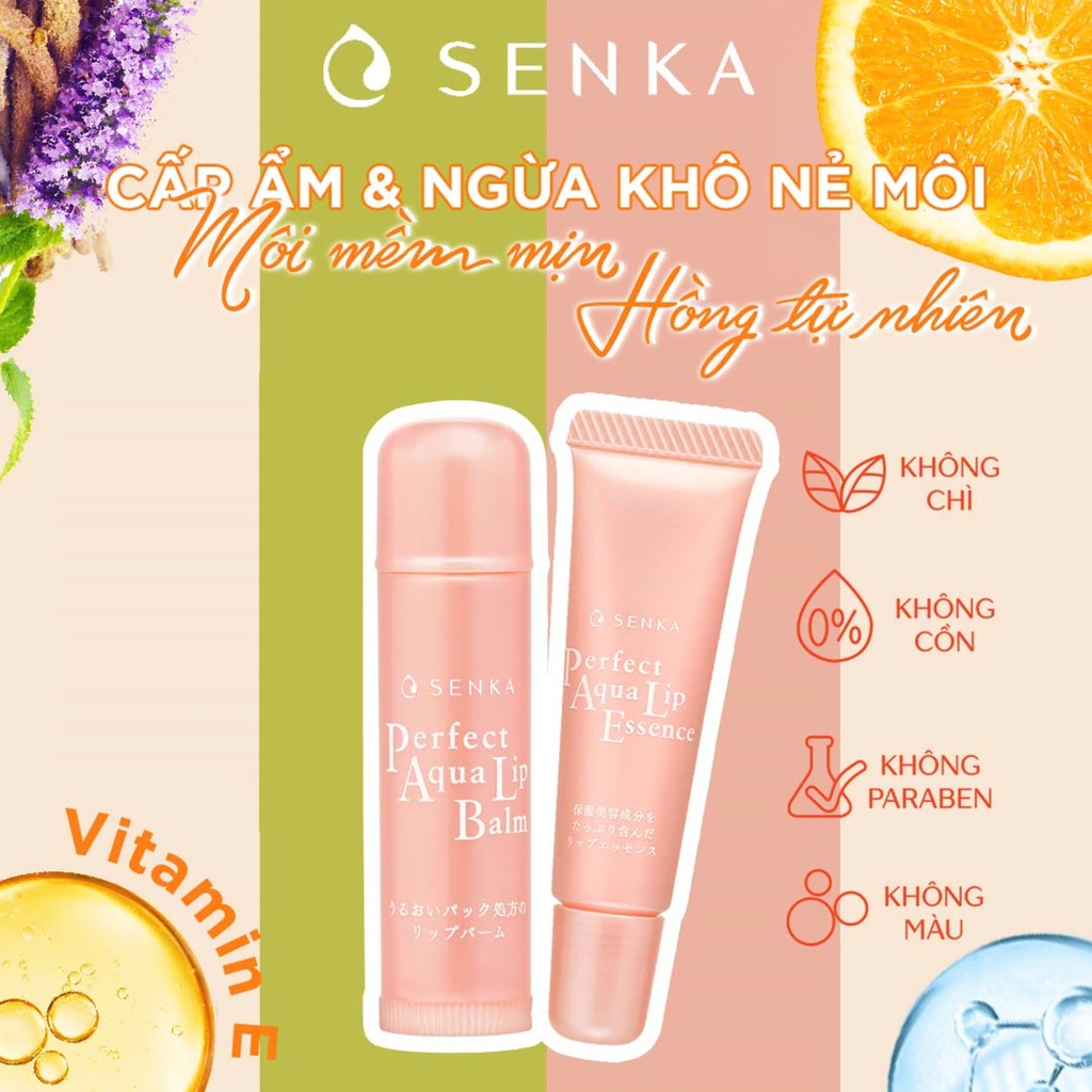 Senka - Son Dưỡng Môi Cấp Ẩm Senka Perfect Aqua Lip Balm 4.5g (Ban Ngày)
