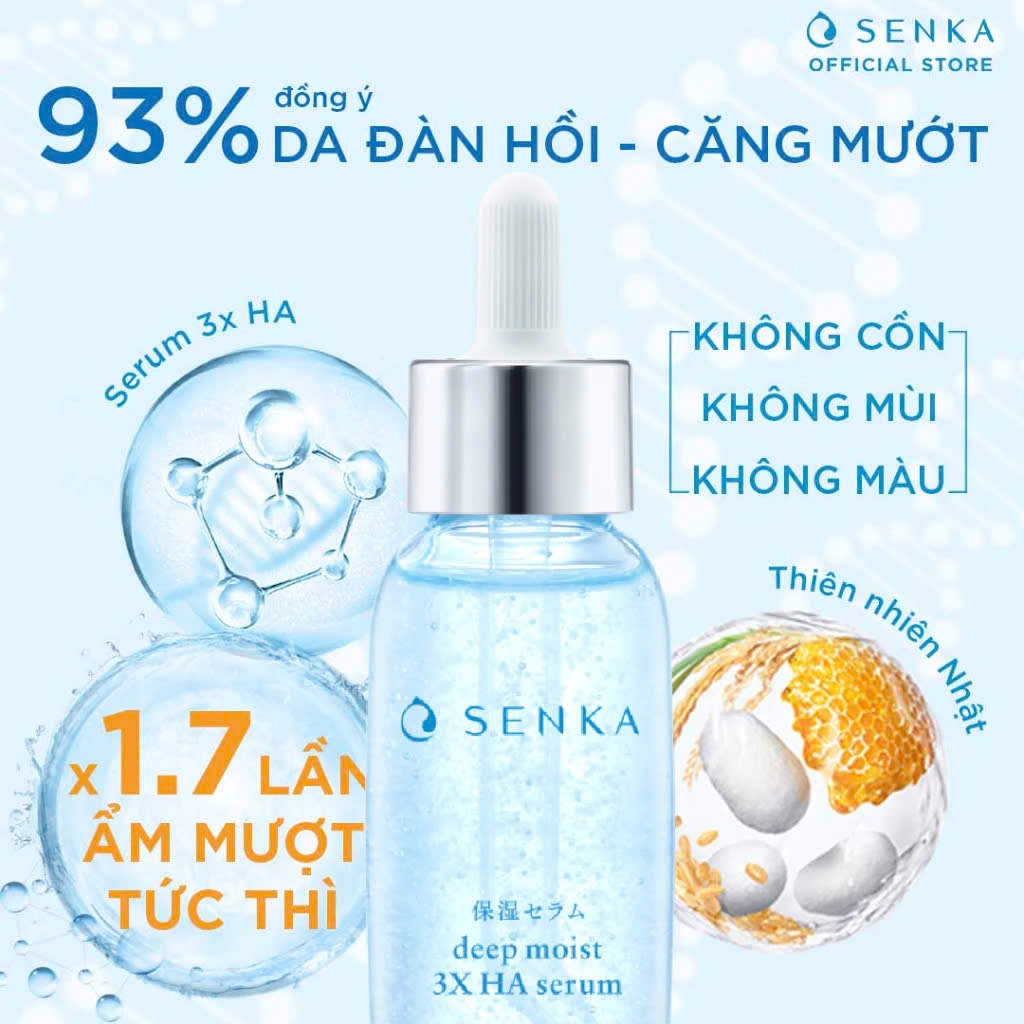 Senka - Tinh Chất Senka Dưỡng Ẩm Chuyên Sâu Và Ngừa Lão Hóa 30ml Deep Moist 3X HA Serum