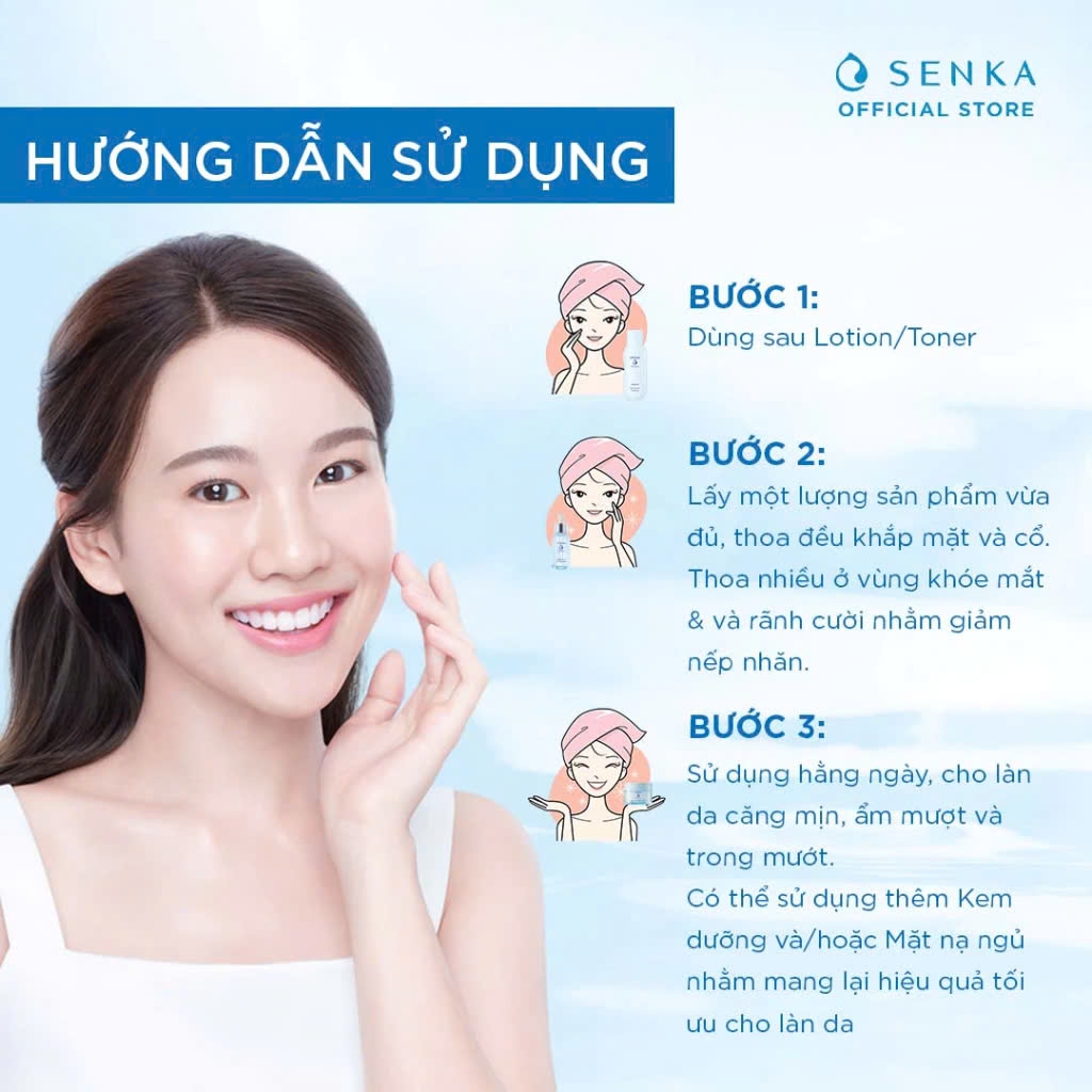 Senka - Tinh Chất Senka Dưỡng Ẩm Chuyên Sâu Và Ngừa Lão Hóa 30ml Deep Moist 3X HA Serum