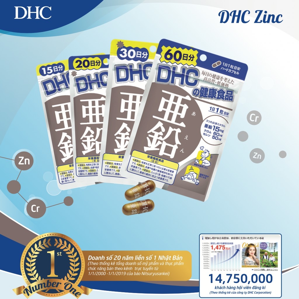 DHC Zinc – Viên Uống Bổ Sung Kẽm, Hỗ Trợ Duy Trì Sức Khỏe 60 ngày