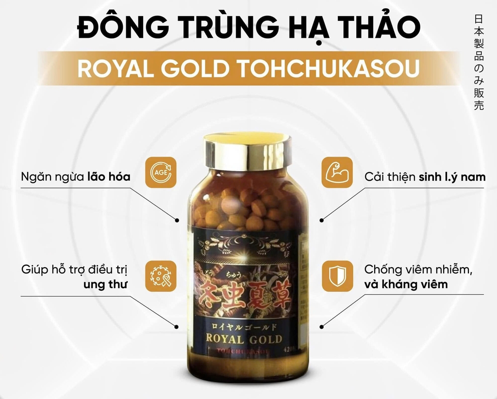 Royal Gold - Viên Uống Đông Trùng Hạ Thảo Nhật Bản Royal Gold 420 Viên